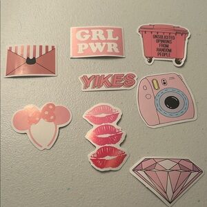 New Pink Sticker Set 8pc